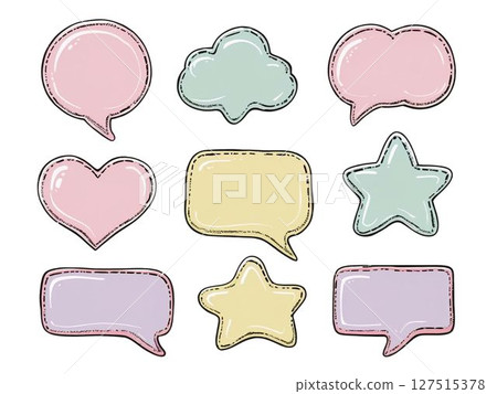 Illustration of speech bubbles in gentle colors 127515378