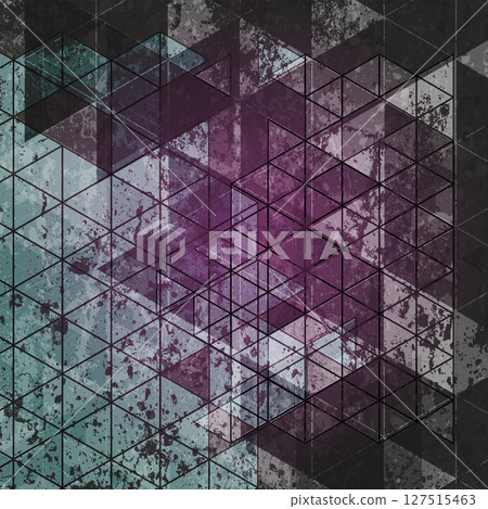 Old grunge retro texture abstract background with low poly triangular pattern 127515463