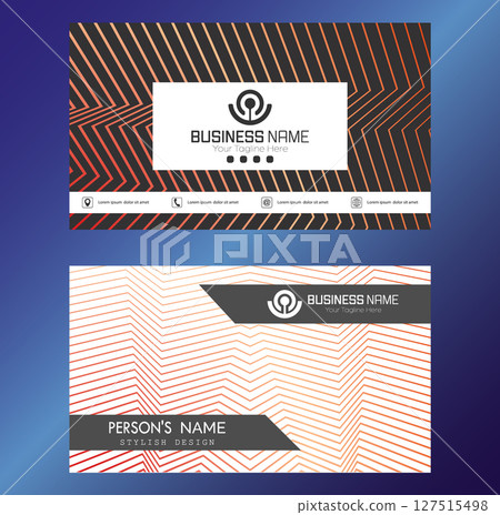 A business card. Double-sided business corporate card design. Individual corporate identity template A business card. Double-sided business corporate card design. Individual corporate identity template 127515498