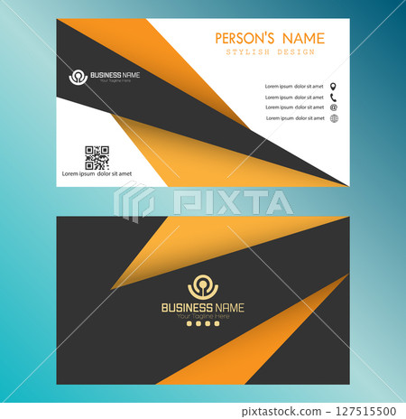 A business card. Double-sided business card design template. Corporate and individual style A business card. Double-sided business card design template. Corporate and individual style 127515500
