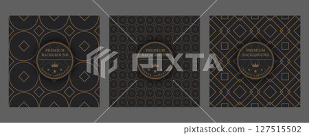 A luxurious pattern. Premium background for interior decoration, textiles, packaging and backgrounds. Golden ornament on a dark background. Creative design idea A luxurious pattern. Premium background for interior decoration, textiles, packaging and backgrounds. Golden ornament on a dark background. Creative design idea 127515502