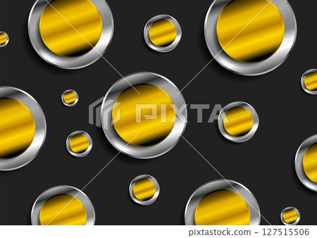 Golden and metallic geometric circles abstract background 127515506