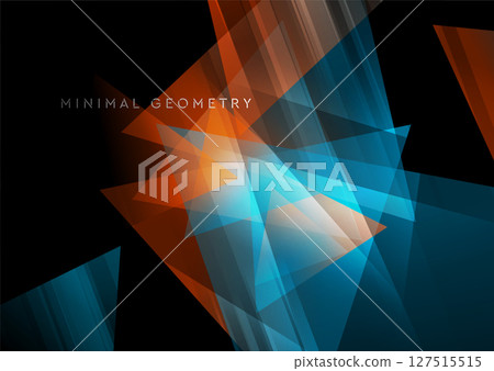Blue orange low poly abstract geometric tech minimal design Blue orange low poly abstract geometric tech minimal design 127515515