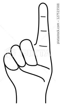 Illustration of a hand with index finger up 127515588