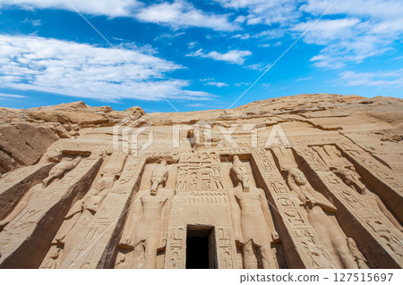 Temple of Kom Ombo in Aswan, Egypt - Twin Deity Worship and Ancient Reliefs. Temple of Kom Ombo in Aswan, Egypt - Twin Deity Worship and Ancient Reliefs. 127515697