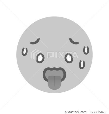 Grey sweaty face emoji with eyes rolled back and tongue sticking out - Image of hot/painful condition, high fever, heat stroke, extreme heat Grey sweaty face emoji with eyes rolled back and tongue sticking out - Image of hot/painful condition, high fever, heat stroke, extreme heat 127515829