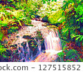 A waterfall surrounded by fresh greenery 127515852
