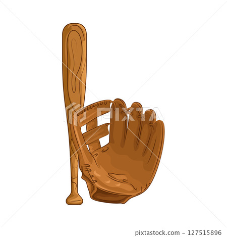 Illustration of Baseball gloves and bat Illustration of Baseball gloves and bat 127515896