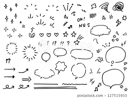 Doodle style illustration set Doodle style illustration set 127515933