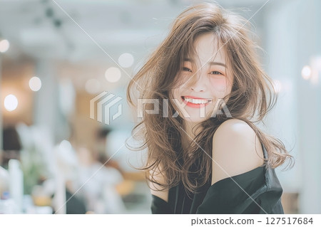 時尚髮型的女人“AI 生成的圖像” 127517684