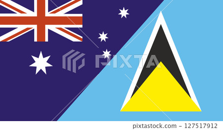 Flag of Australia and Saint Lucia. Sports competitions. Political relations Flag of Australia and Saint Lucia. Sports competitions. Political relations 127517912