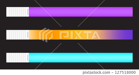 Paper event bracelet mockup. Admission wristband template for concert, festival, cinema, party, disco entrance isolated on transparent background. Patient identification band. 127518000