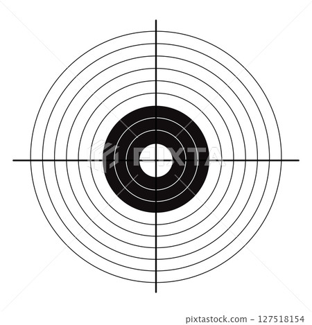 Target shooting blank paper black line with numbers. Competition or for training. Gun target.  127518154
