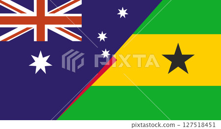 Flag of Australia and Sao Tome and Principe. Sports competitions. Political relations Flag of Australia and Sao Tome and Principe. Sports competitions. Political relations 127518451