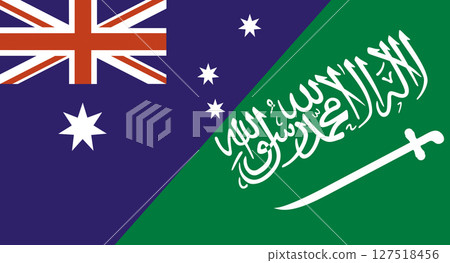 Flag of Australia and Saudi Arabia. Political relations of countries 127518456