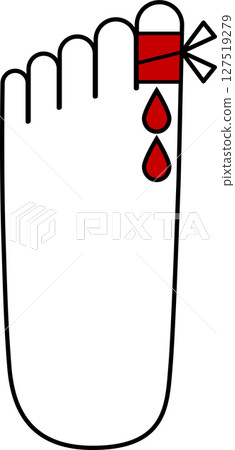 Big toe injury warning icon 127519279