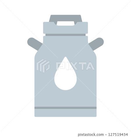 Flat icon of milk barrel with drop symbol. Flat icon of milk barrel with drop symbol. 127519434