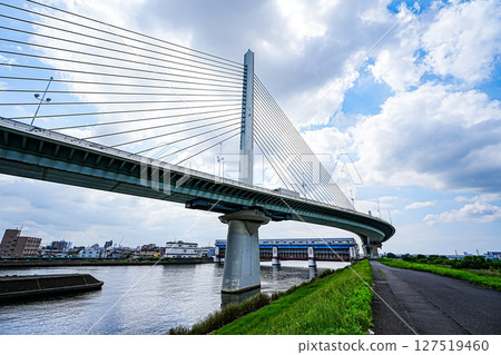 六月四木荒川河岸，藍天和高速公路 127519460
