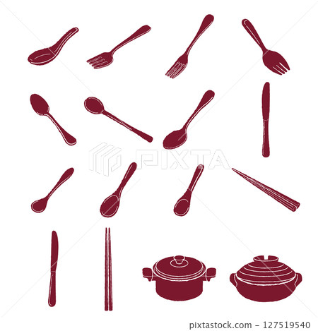 各種餐具插圖 127519540