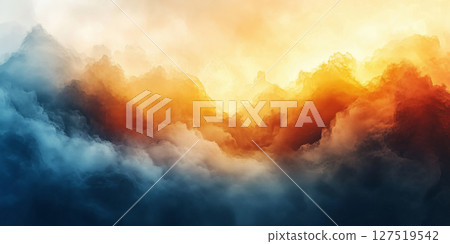 A dreamy abstract image with soft watercolor like textures in light yellows and blues A dreamy abstract image with soft watercolor like textures in light yellows and blues 127519542