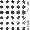 各種類型的星星、閃光、花朵、三葉草圖示集 127520486