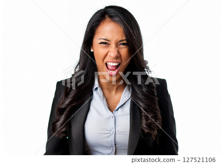 一個生氣的西裝的女人 127521106