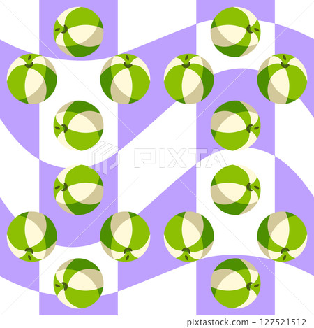 Seamless Green Beach Ball Pattern 127521512