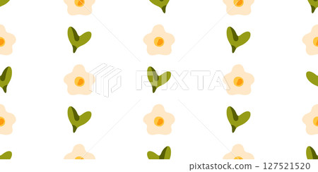 Seamless Floral and Leaf Pattern Seamless Floral and Leaf Pattern 127521520