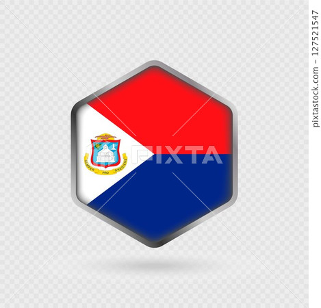 Sint Maarten Flag Icon in Hexagon Shape. 127521547