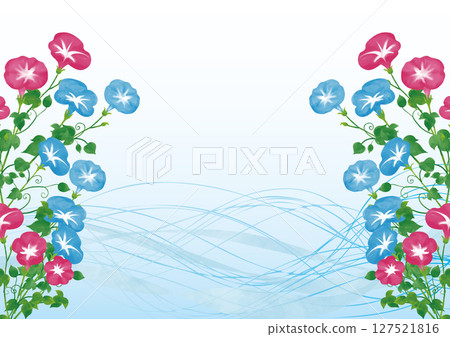 Morning glory watercolor frame 5 127521816