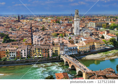 Aerial view of Verona, Italy 127521888