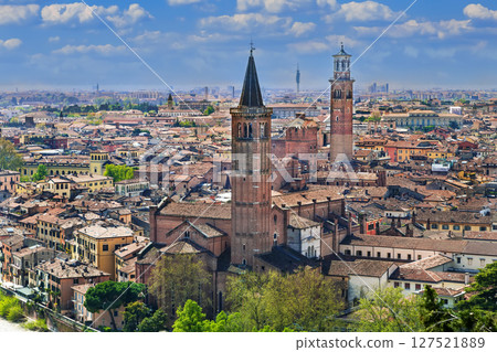 Aerial view of Verona, Italy 127521889