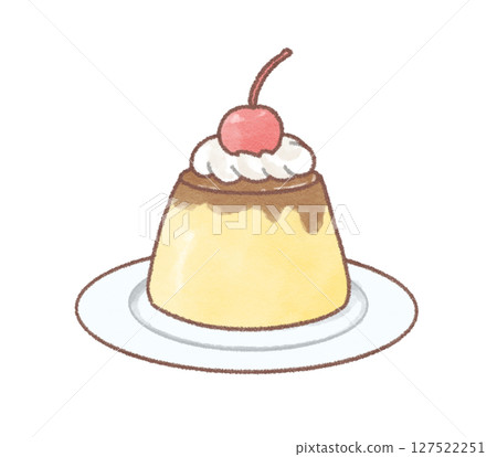 盤子里布丁的插圖 盤子里布丁的插圖 127522251