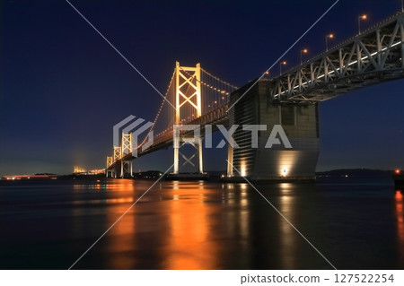 [Kagawa Prefecture] Night view of "Seto Ohashi Bridge" seen from Seto Ohashi Memorial Park (light up) 127522254