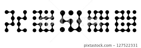 Metaball Connect Dots icon, abstract geometric shape. Connected round blobs. Vector illustration. Metaball Connect Dots icon, abstract geometric shape. Connected round blobs. Vector illustration. 127522331