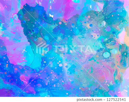 Unicorn background with rainbow mesh. Fantasy gradient backdrop with hologram. Vector illustration for poster, brochure, invitation, cover book 127522541