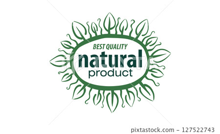 Vector logo of a natural product, hand-drawn in an artistic style Vector logo of a natural product, hand-drawn in an artistic style 127522743