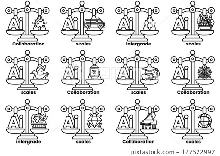 The scales are black and white 127522997