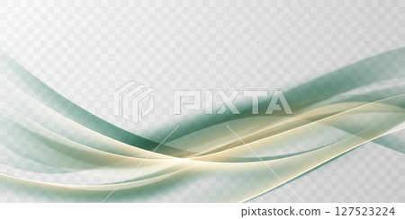 Green abstract wave background With luxury golden element vector illustration 127523224