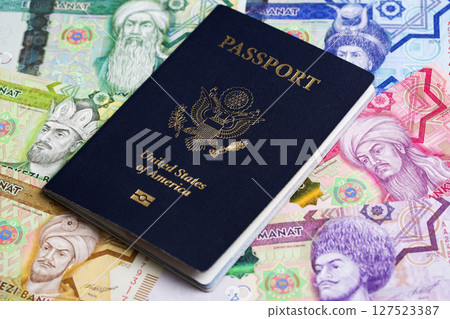 American passport on Turkmen Manat American passport on Turkmen Manat 127523387