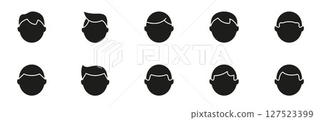 Male Hairstyles Silhouette Icon Set. Diverse Men Haircuts And Styles Silhouette Symbol Collection. Hair Fashion And Grooming Concepts. Isolated Vector Illustration Male Hairstyles Silhouette Icon Set. Diverse Men Haircuts And Styles Silhouette Symbol Collection. Hair Fashion And Grooming Concepts. Isolated Vector Illustration 127523399