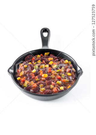 Mexican chilli beans with vegetables Mexican chilli beans with vegetables 127523759