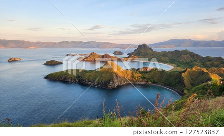 dramatic sunrise over sea 127523837