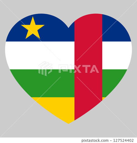 flag of Central African Republic in form of heart symbol of love 127524402