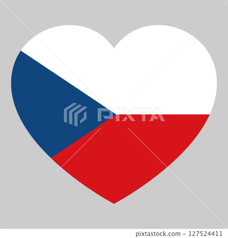 flag of Czech in form of heart symbol of love flag of Czech in form of heart symbol of love 127524411
