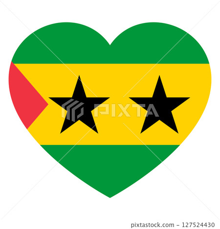 flag of Sao Tome and Principe in form of heart symbol of love flag of Sao Tome and Principe in form of heart symbol of love 127524430