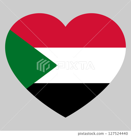 flag of Sudan in form of heart symbol of love 127524440