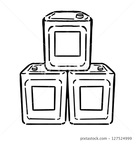 堆疊的一加侖罐_線條圖 127524999