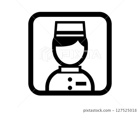 Hotel staff simple square monochrome illustration icon Hotel staff simple square monochrome illustration icon 127525018