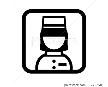 Hotel staff simple square monochrome illustration icon 127525019